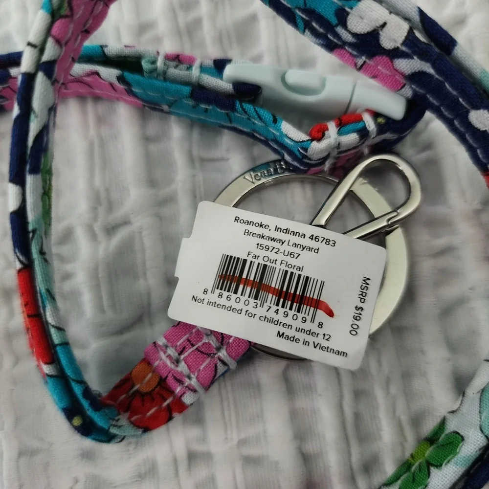 Vera Bradley Far Out Floral Breakaway Lanyard Key ID Holder 15972-U67 NWT